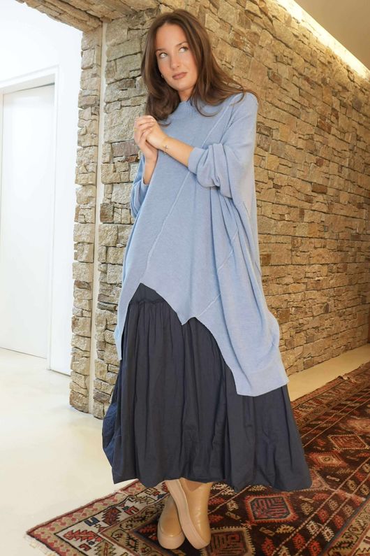 Paloma Oversized Grunge Knit Denim
